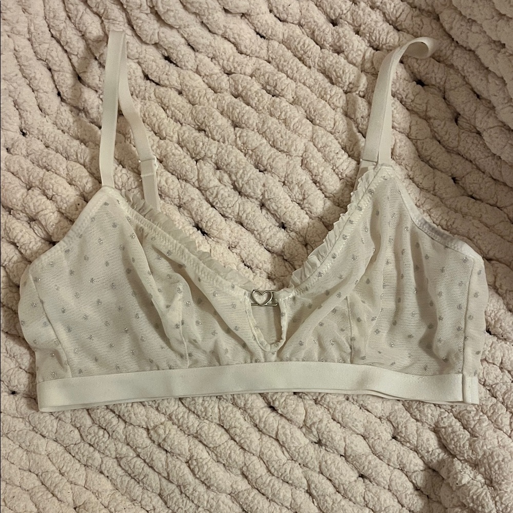 Colsie Ivory Sheer Bralette